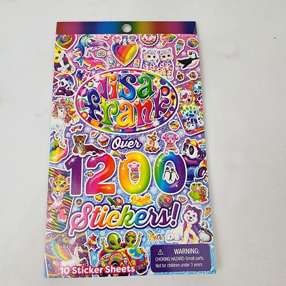 Lisa Frank Colorful 1200 Stickers book 10 Sheets Classic Stickers 2019 New